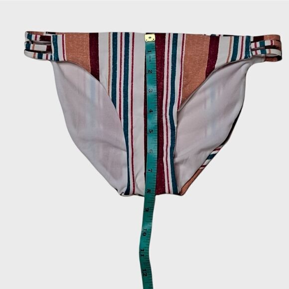 ROXY Printed Beach Classics Bikini Full Bottom Striped Multicolored XSmall - Picture 8 of 8